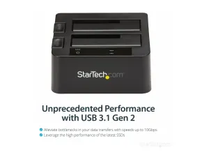 StarTech .com Dock pour Disques Durs 2 Baies, USB 3.1 à 2,5/3,5" SATA III - miniature 1