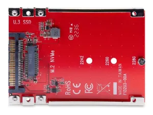 StarTech .com M.2 to U.3 Adapter, For M.2 NVMe SSDs, PCIe M.2 Drive to 2.5inch U.3 (SFF-TA-1001) Host Adapter/Converter, TAA Compliant - miniature 1