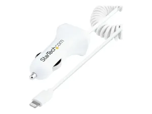 Startech Chargeur Voiture Lightning avec Câble Spiralé de 1m - miniature 2