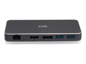 C2G USB-C 7-in-1 Dual Display MST Docking Station with HDMI, DisplayPort, Ethernet, USB, and Power Delivery up to 100W - miniature 1