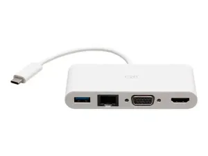 C2G USB C to HDMI, VGA, USB A & RJ45 Adapter - miniature 1