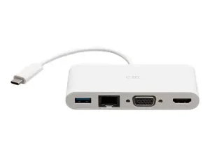 C2G USB C to HDMI, VGA, USB A & RJ45 Adapter - miniature 2