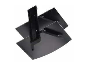 StarTech .com Dual Floating Wall-Mounted AV Shelves, Adjustable Height Shelf For Under TV, Organize A/V Equipment On Black Tempered Glass Shelves - miniature 2