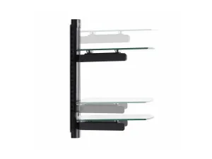 StarTech .com Dual Floating Wall-Mounted AV Shelves, Adjustable Height Shelf For Under TV, Organize A/V Equipment On Black Tempered Glass Shelves - miniature 5