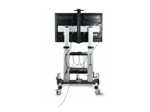 StarTech .com Rolling TV Cart/Stand On Wheels, Up to 100inch/220lb Screens - miniature 4
