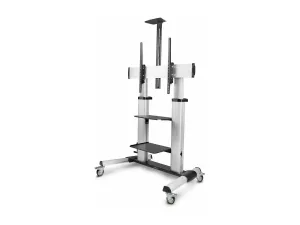StarTech .com Rolling TV Cart/Stand On Wheels, Up to 100inch/220lb Screens - miniature 2