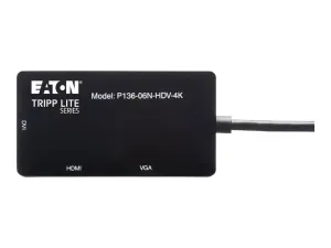 Eaton Tripp Lite Series DisplayPort to VGA / DVI / HDMI 4K x 2K @ 24/30Hz Adapter Converter - miniature 5