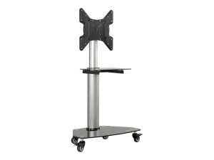 Eaton Tripp Lite Series Premier Rolling TV Cart for 32" to 55" Displays, Black Glass Base and Shelf, Locking Casters - miniature 5