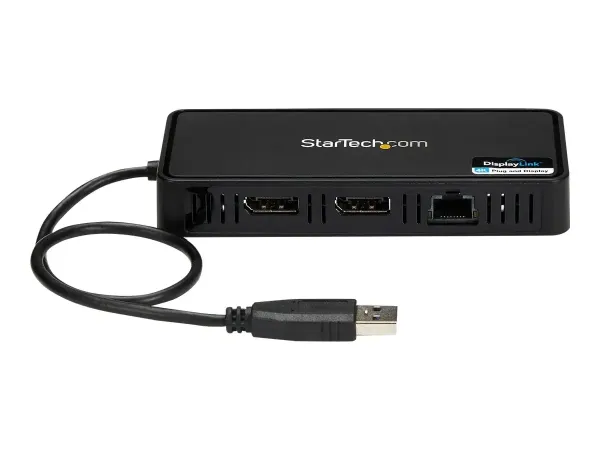 StarTech.com Station d'accueil USB 3.0 double affichage DisplayPort 4K 60Hz pour PC portable