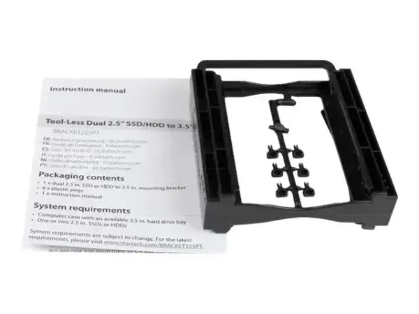 Startech Support de montage sans outil pour 2 disques durs de 2,5" dans baie de 3,5"