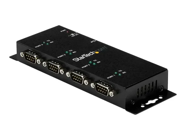 StarTech .com Hub adaptateur USB vers série DB9 RS232 4 ports – Montage sur rail DIN industriel et mural