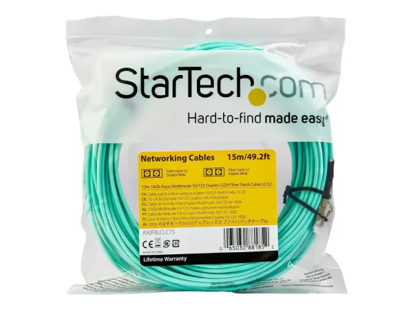 StarTech.com Câble Fibre Optique Multimode de 15m LC/UPC à LC/UPC OM3