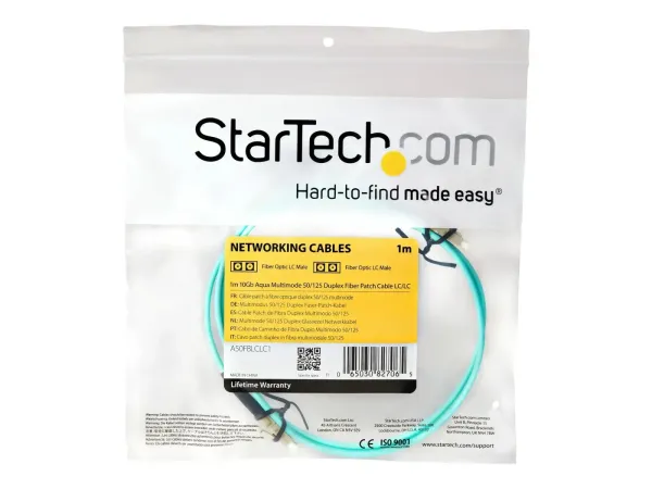 StarTech.com Câble Fibre Optique Multimode de 1m LC/UPC vers LC/UPC OM3