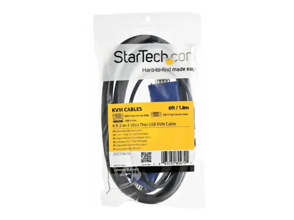StarTech .com Câble pour Switch KVM VGA avec USB 2 en 1