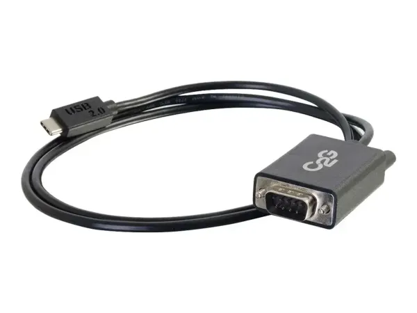 C2G USB 2.0 USB C to DB9 Serial RS232 Adapter Cable Black