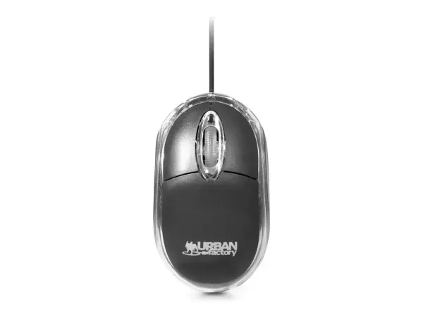 Urban Factory Cristal Mouse Optical USB 2.0, 800dpi, Internal Light, Black