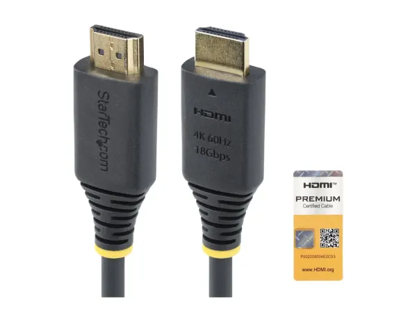 StarTech.com 1m (3.3ft) Premium Certified High Speed HDMI Cable, 4K60Hz
