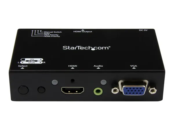 Startech Switch 2x1 HDMI et VGA vers HDMI avec convertisseur VGA vers HDMI et commutation prioritaire