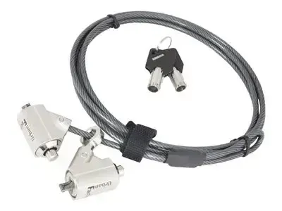 Urban Factory Notebook Double Security Standard Lock (with Key), 90° swivel. Push to lock. 1.5m. White box