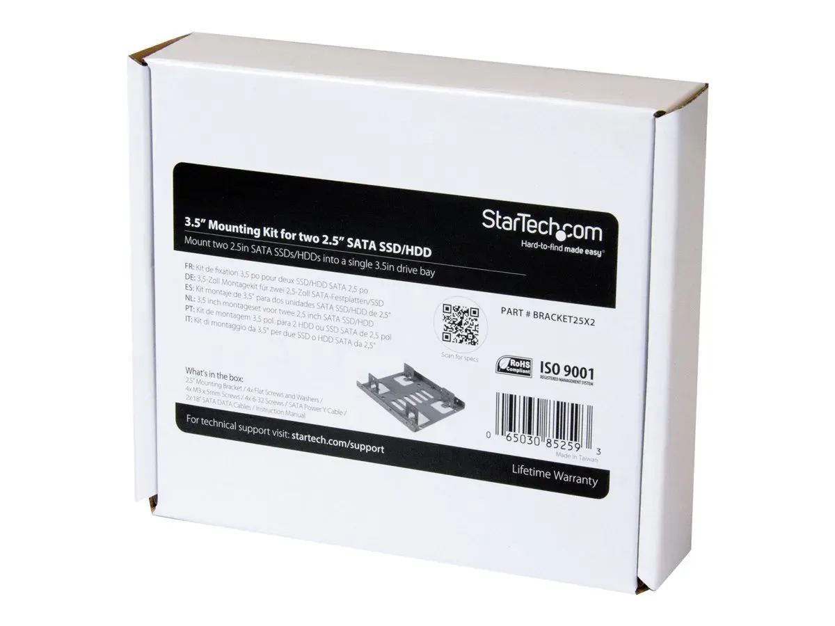 StarTech.com Kit de Montage pour 2 Disques Durs 2,5" SATA dans Baie 3,5"