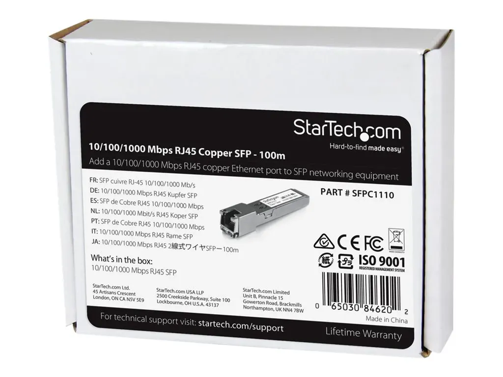 StarTech.com Module de transcepteur SFP Gigabit RJ45 en cuivre compatible Cisco SFP