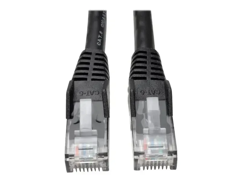 Eaton Tripp Lite Series Cat6 Gigabit Snagless Molded (UTP) Ethernet Cable (RJ45 M/M), PoE, Black, 3 ft. (0.91 m)