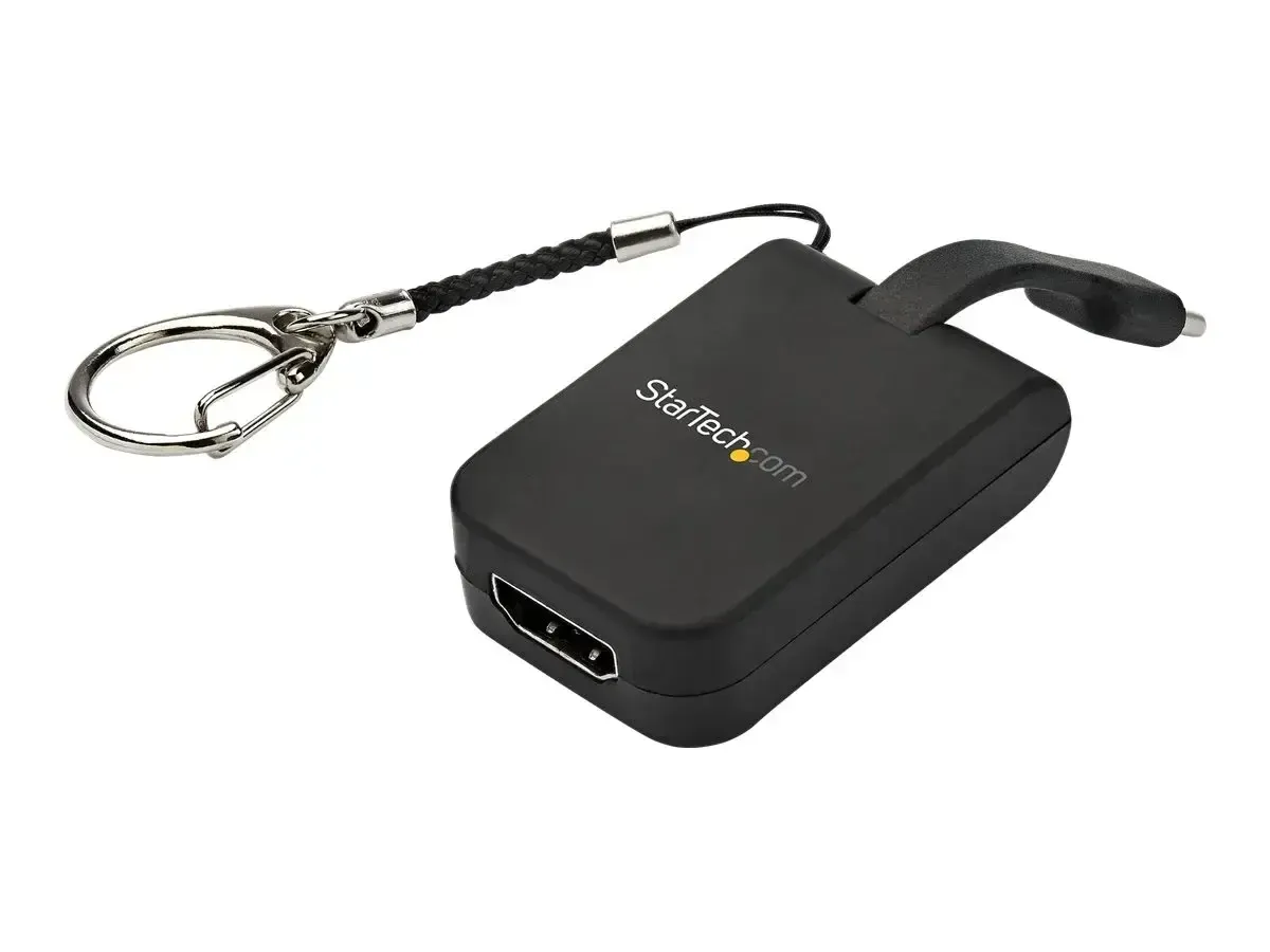 StarTech .com Compact USB C to HDMI Adapter, 4K 30Hz USB Type-C to HDMI 1.4 Video Display Converter with Keychain Ring, USB-C DP Alt Mode to HDMI Monitor Dongle, Thunderbolt 3 Compatible