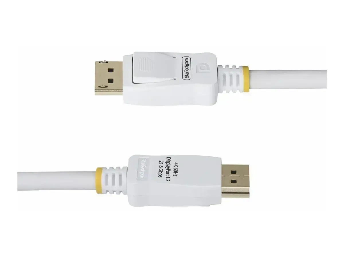 StarTech 10ft White VESA Certified DisplayPort 1.2 Cable with Latches