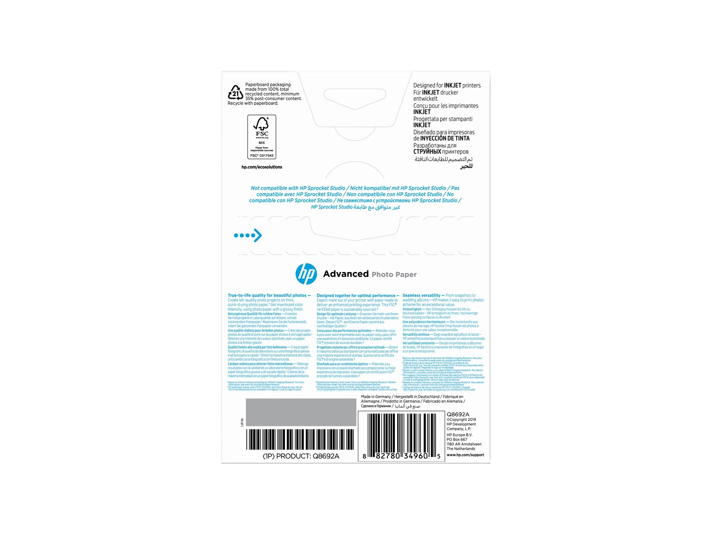 HP Advanced Glossy Photo Paper