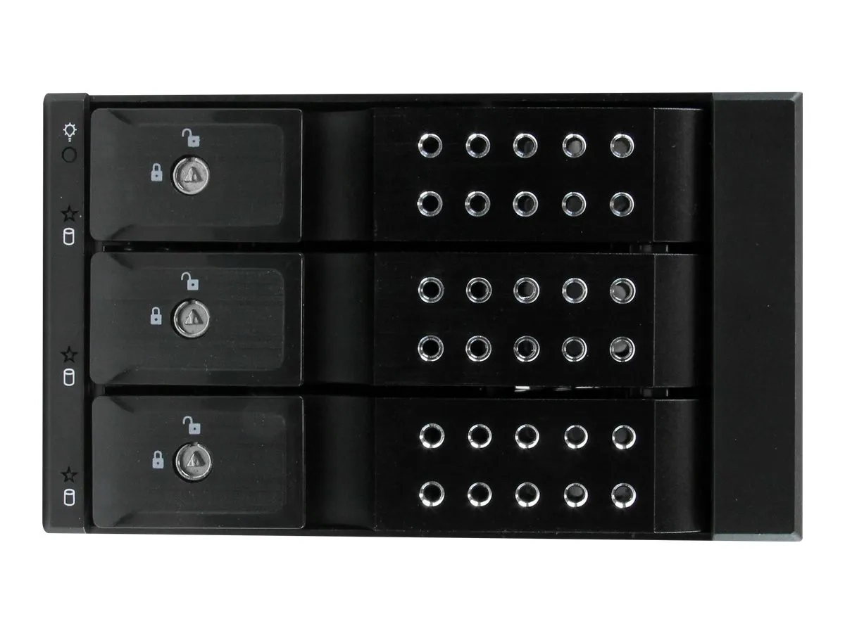 StarTech.com Rack Backplane Mobile en Aluminum Sans Tiroir pour 3 Disque Dur SAS II/SATA III 6Gbps, Hot Swap avec Ventilateur et Serrure