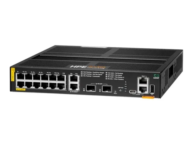 HPE Aruba 6200F 12G Class4 PoE 2G/2SFP+ 139W Switch
