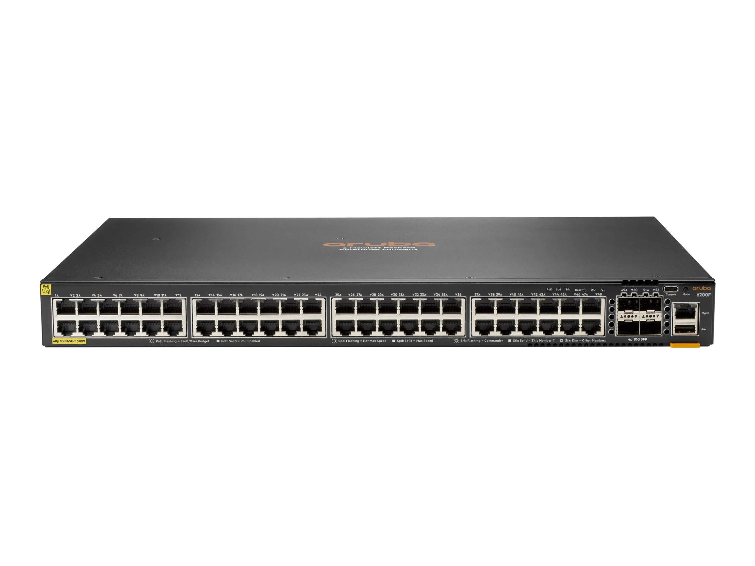 HPE Aruba Networking CX 6200F 48G Class 4 PoE 4SFP 370W Switch