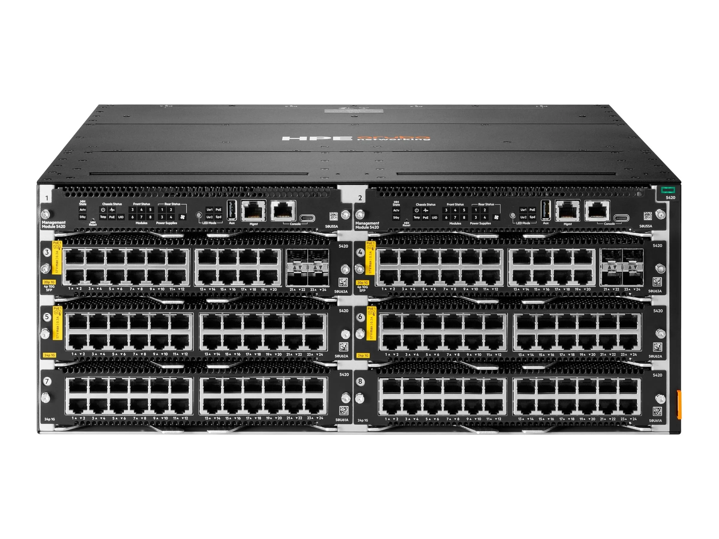 HPE Aruba Networking CX 5420 20p 10M/100M/1G Class4 PoE 4p SFP+ 1G/10G LRM Module