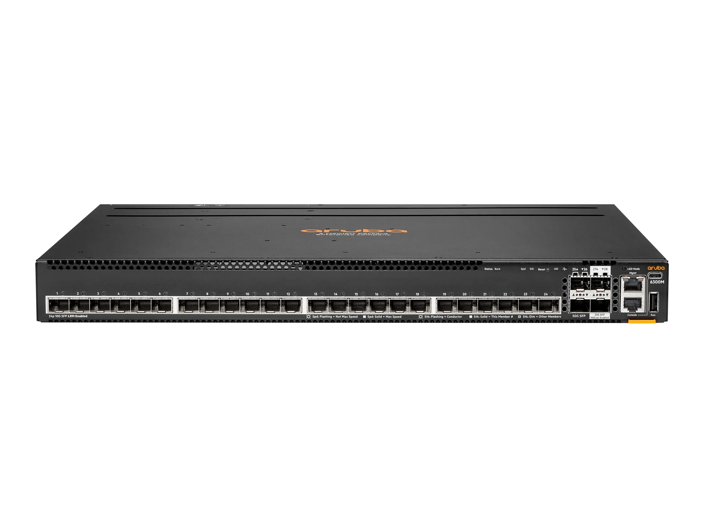 HPE Aruba 6300M 24p SFP+ LRM support and 2p 50G and 2p 25G MACsec Switch