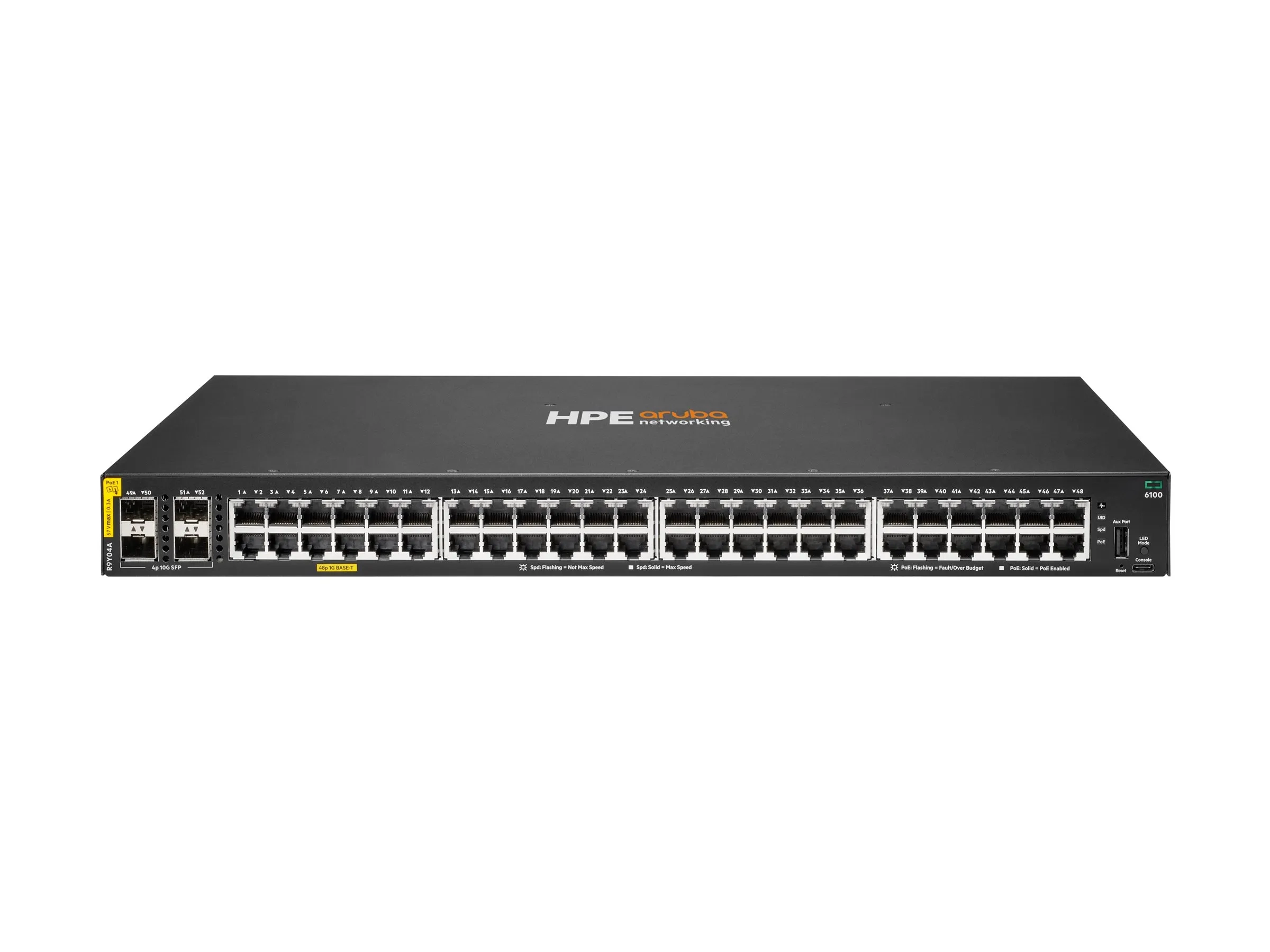 HPE Aruba Networking CX 6100 48G Class4 PoE 4SFP+ 740W Switch