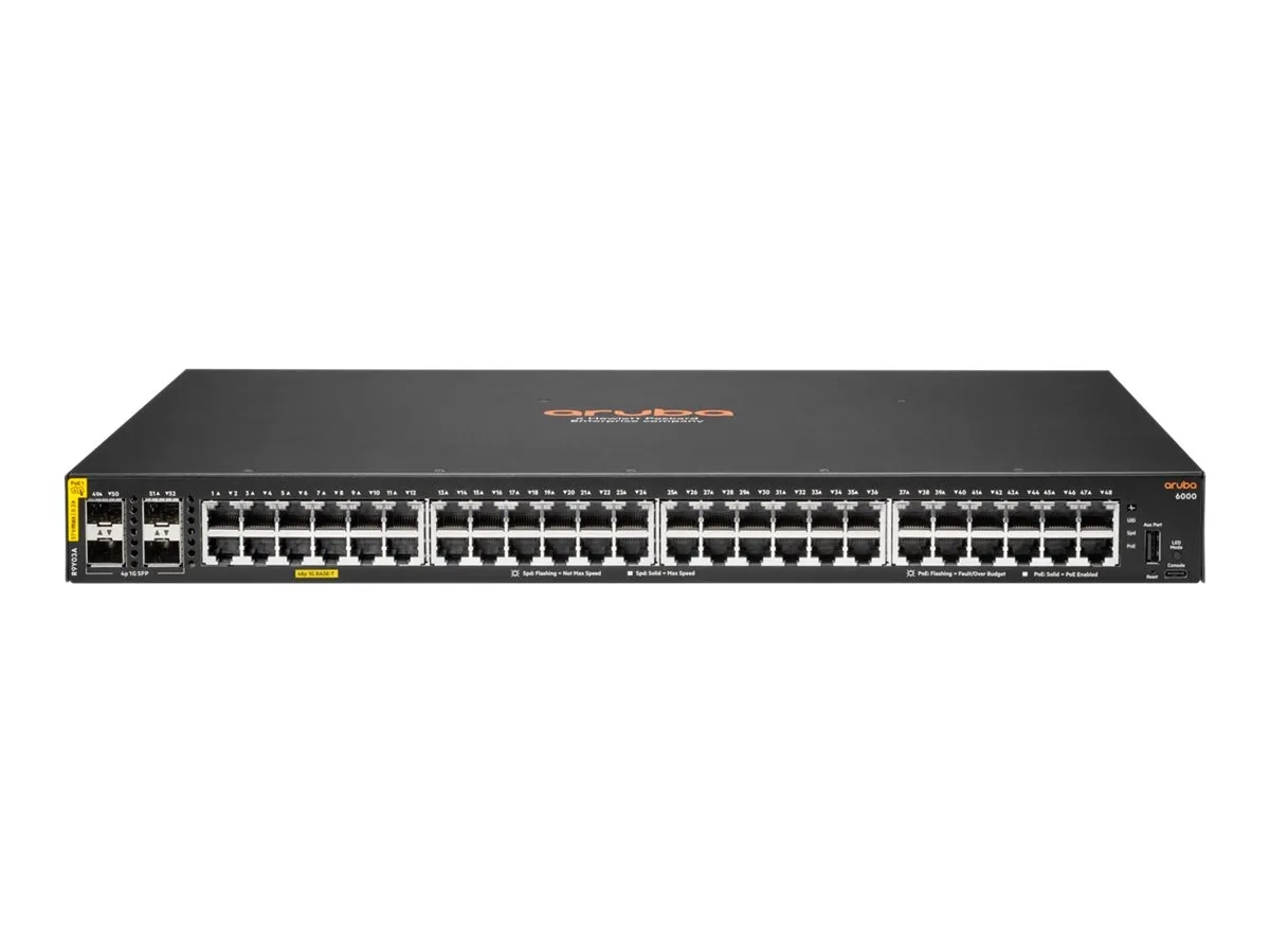 HPE Aruba Networking CX 6000 48G Class4 PoE 4SFP 740W Switch