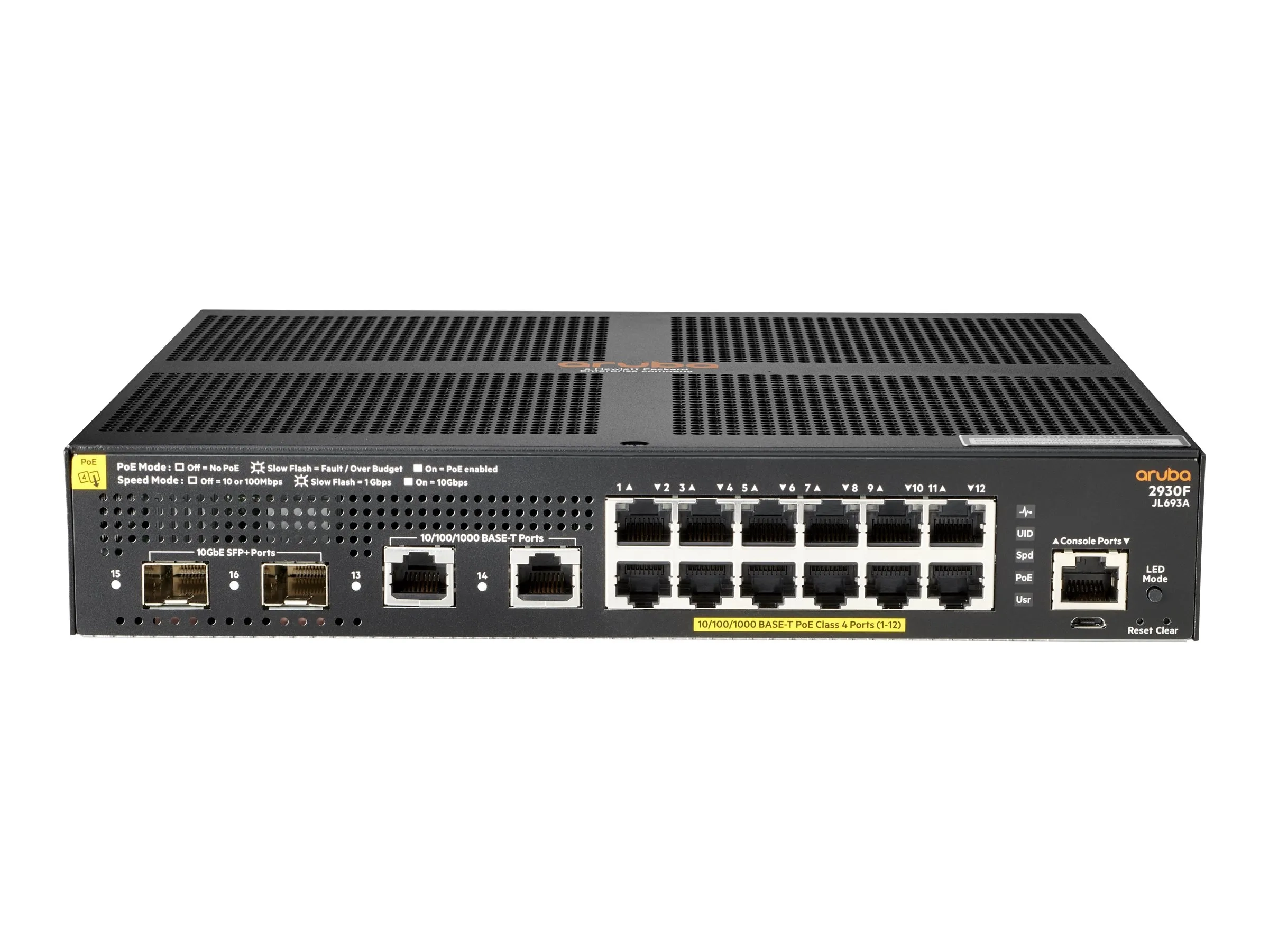 HPE Aruba 2930F 12G PoE+ 2G/2SFP+