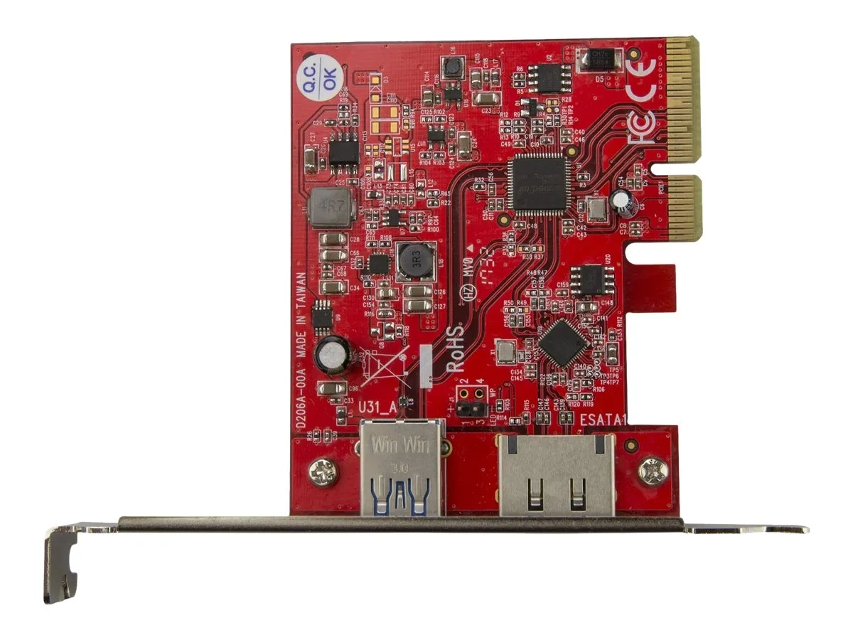 StarTech.com Carte contrôleur PCIe à USB 3.1 (10 Gb/s) et eSATA III (6 Gb/s)