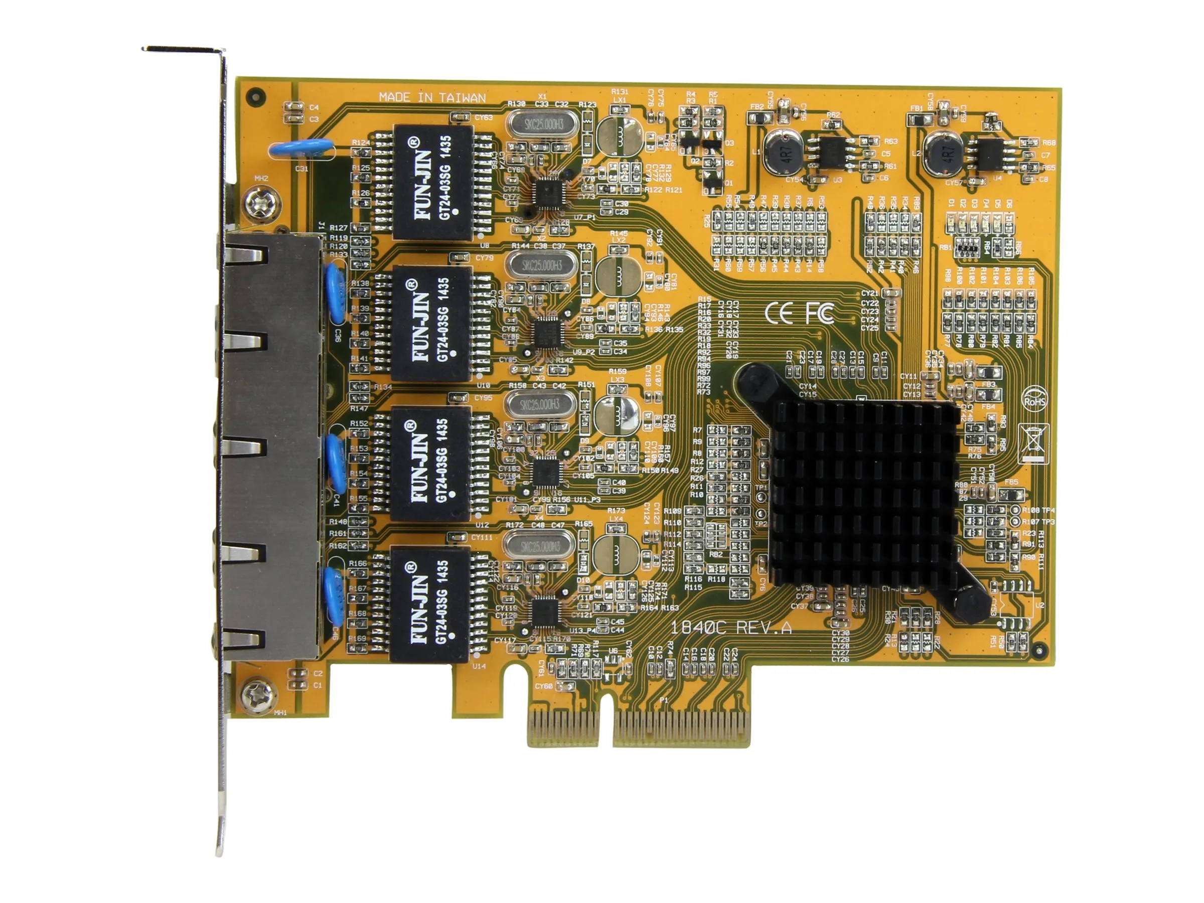 StarTech.com Carte réseau PCI Express à 4 ports Gigabit Ethernet avec chipset Realtek RTL8111G