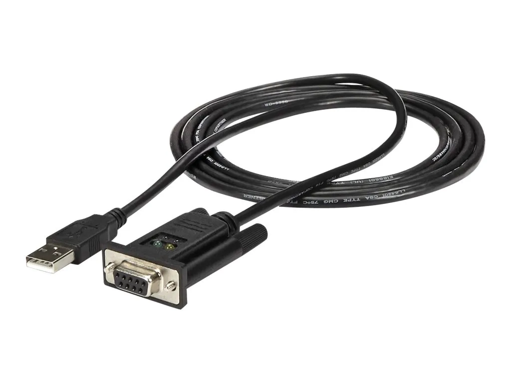 StarTech.com Câble adaptateur DCE USB vers série RS232 DB9 null modem 1 port avec FTDI