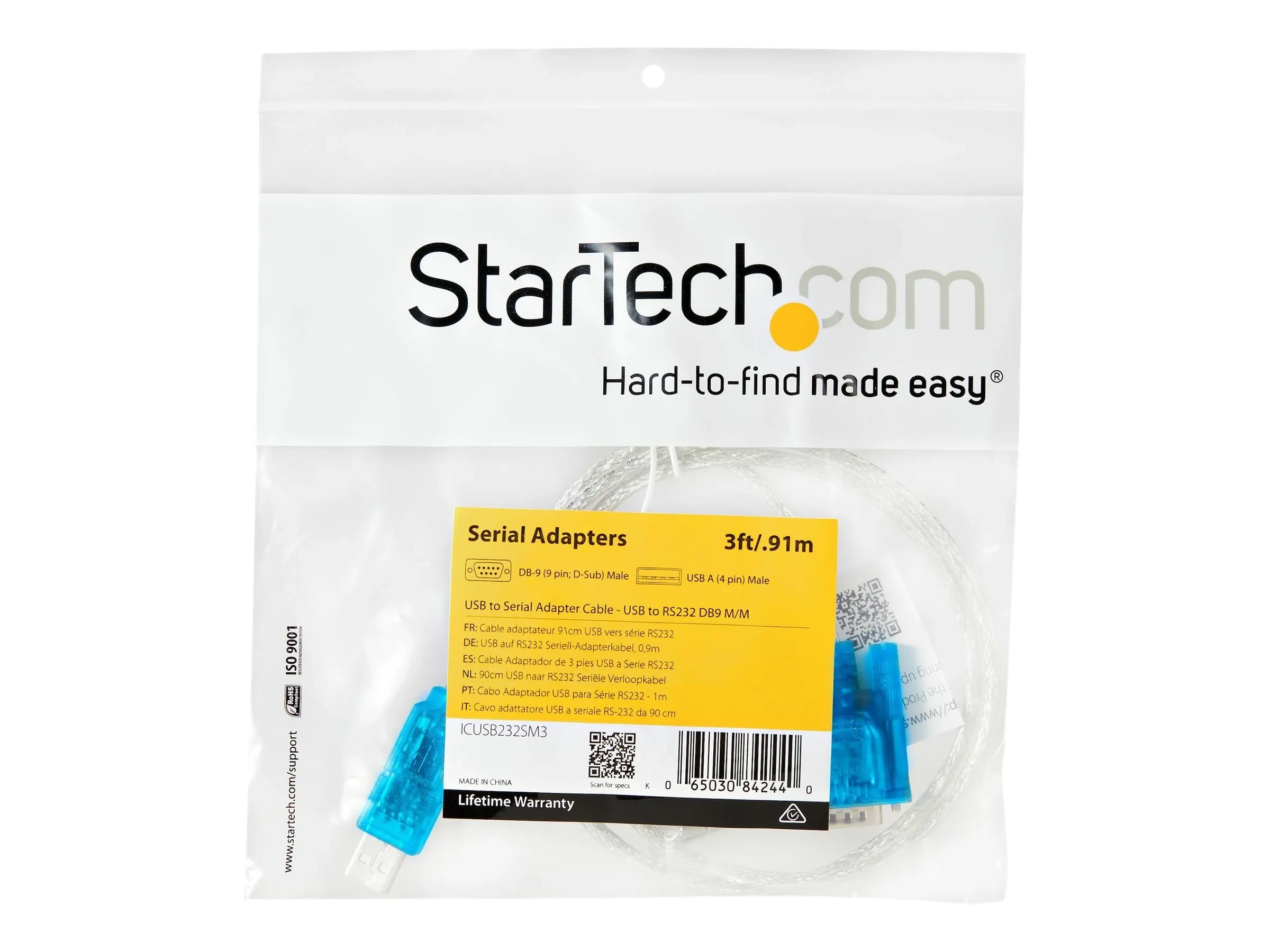 StarTech.com Câble adaptateur USB vers série DB9 de 90 cm
