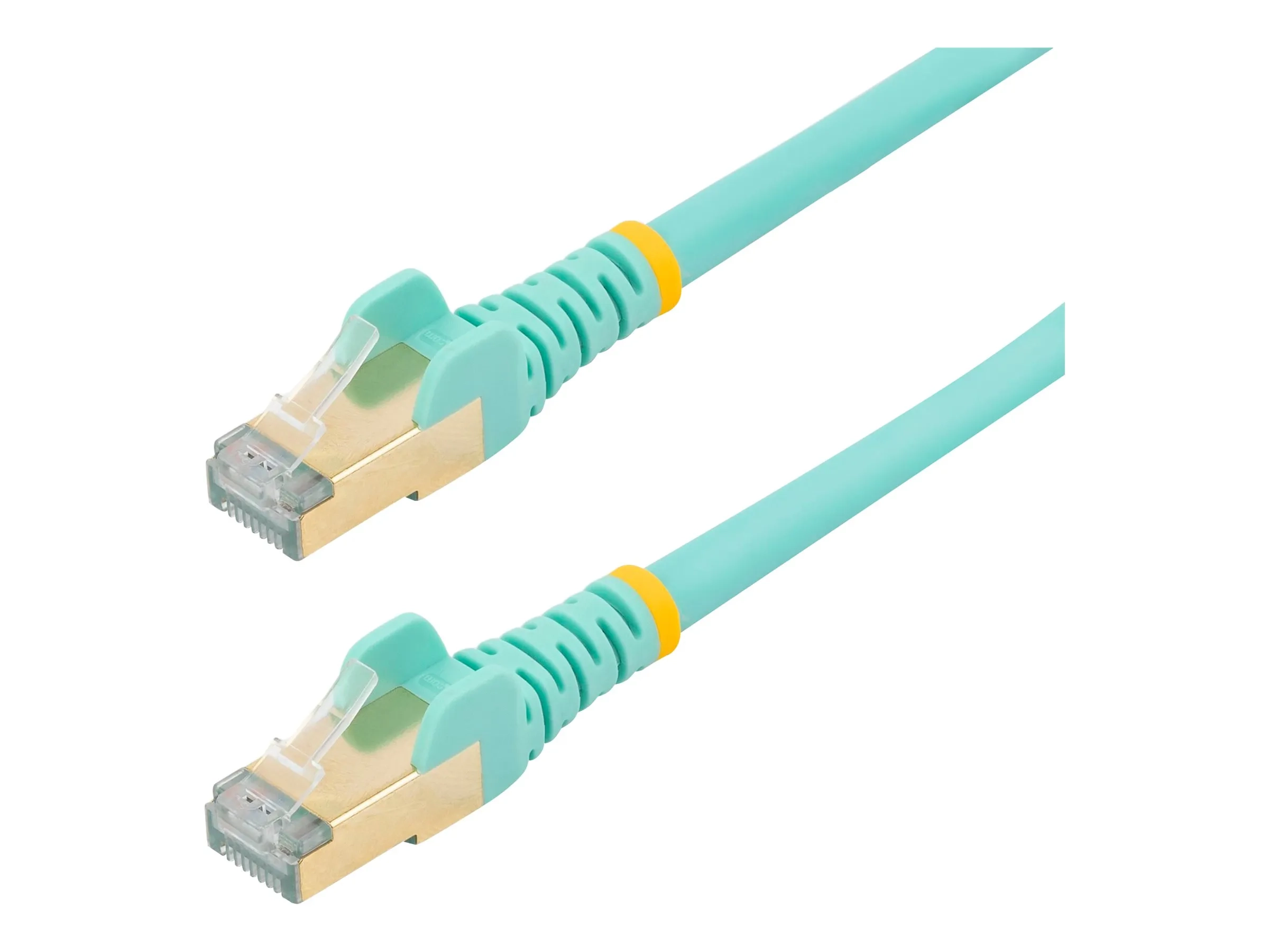 StarTech.com 7.5m CAT6A Ethernet Cable, 10 Gigabit Shielded Snagless RJ45 100W PoE Patch Cord, CAT 6A 10GbE STP Network Cable w/Strain Relief, Aqua, UL Certified Wiring/TIA