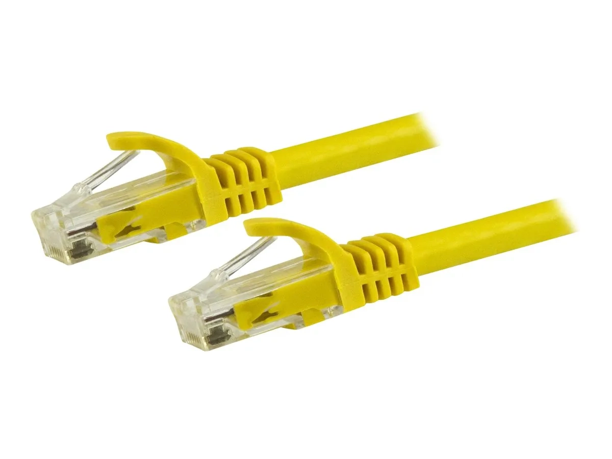 StarTech.com 15m CAT6 Ethernet Cable, 10 Gigabit Snagless RJ45 650MHz 100W PoE Patch Cord, CAT 6 10GbE UTP Network Cable w/Strain Relief, Yellow, Wiring is UL Certified/TIA