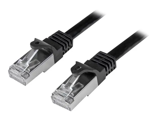 StarTech.com 50cm CAT6 Ethernet Cable, 10 Gigabit Shielded Snagless RJ45 100W PoE Patch Cord, CAT 6 10GbE SFTP Network Cable w/Strain Relief, Black, Wiring is UL Certified/TIA