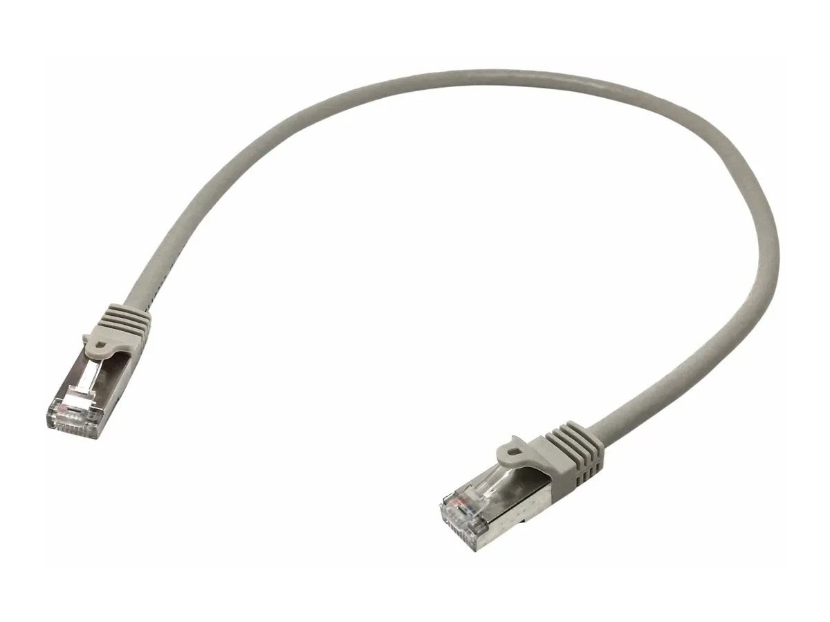 StarTech.com 50cm CAT6 Ethernet Cable, 10 Gigabit Shielded Snagless RJ45 100W PoE Patch Cord, CAT 6 10GbE SFTP Network Cable w/Strain Relief, Grey, Wiring is UL Certified/TIA