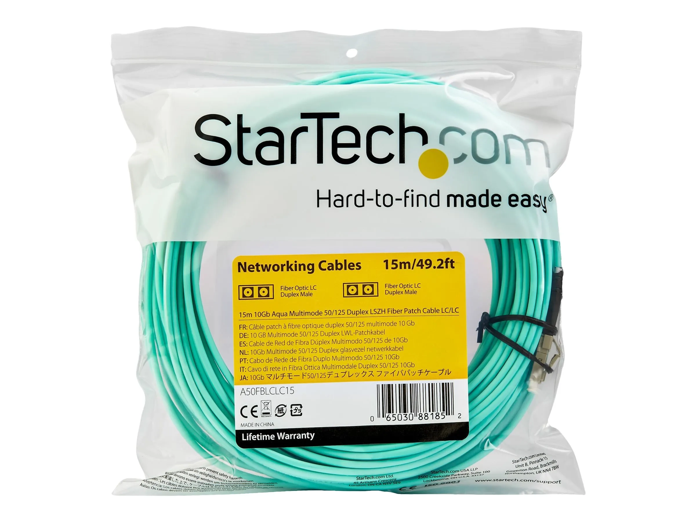StarTech.com Câble Fibre Optique Multimode de 15m LC/UPC à LC/UPC OM3
