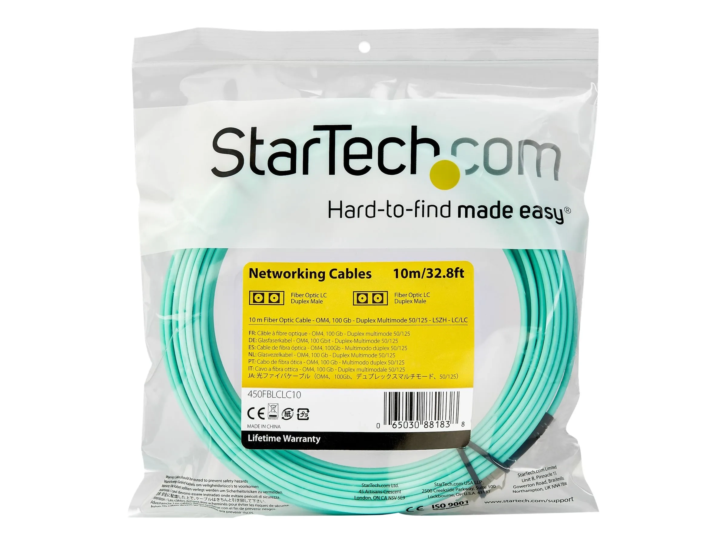StarTech.com Câble Fibre Optique Multimode 10m LC/UPC à LC/UPC OM4 50/125