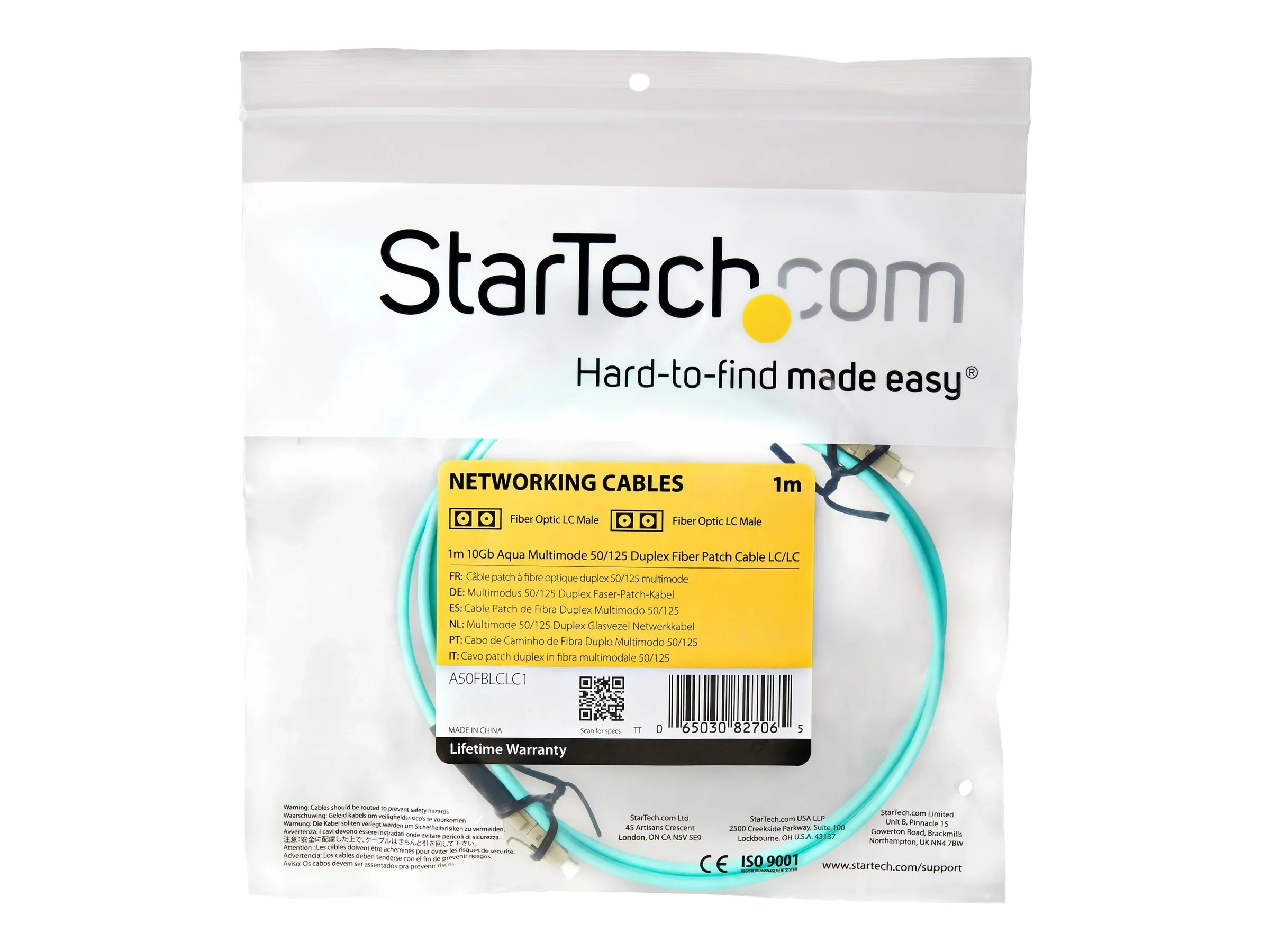 StarTech.com Câble Fibre Optique Multimode de 1m LC/UPC vers LC/UPC OM3