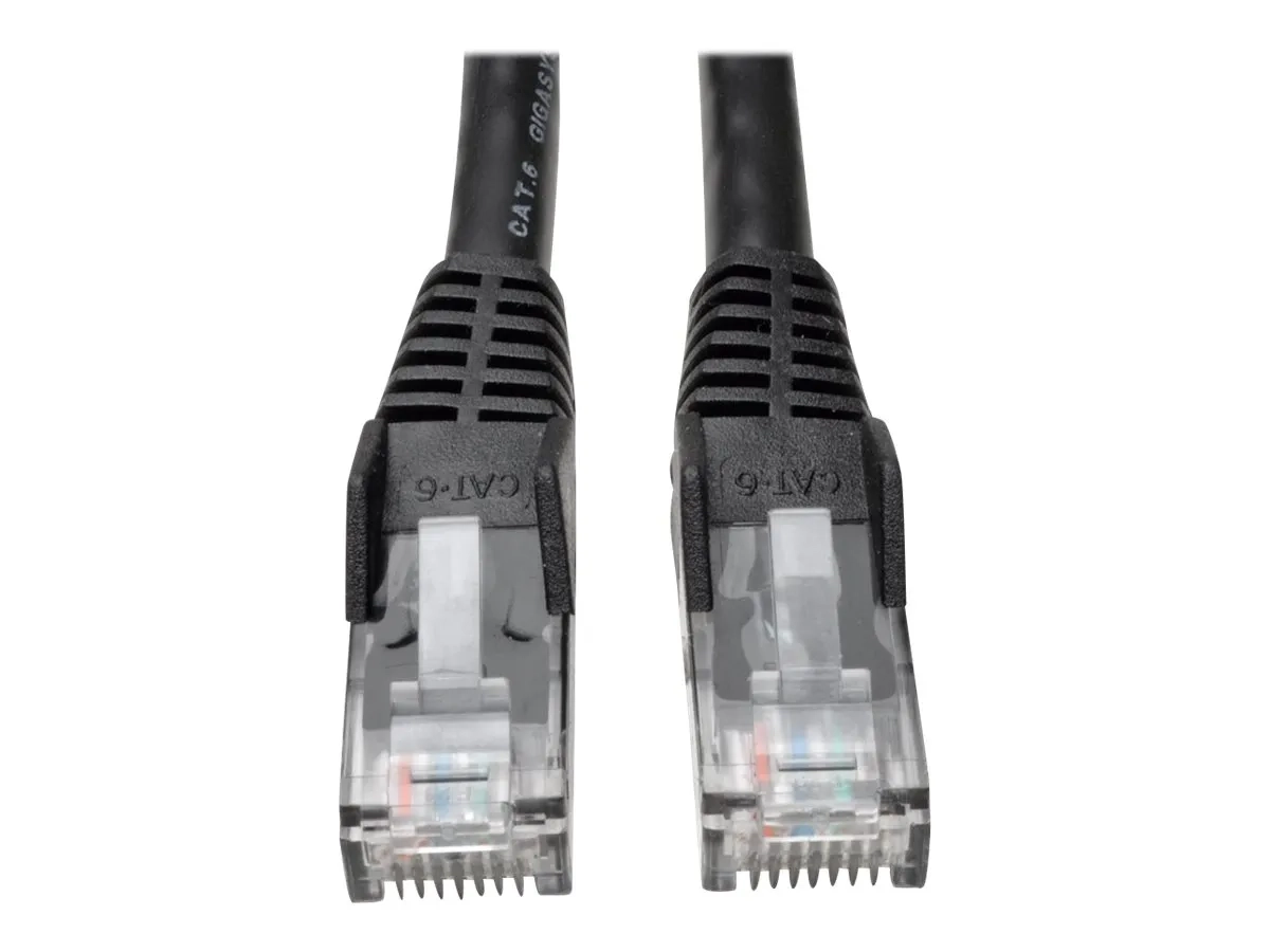 Eaton Tripp Lite Series Cat6 Gigabit Snagless Molded (UTP) Ethernet Cable (RJ45 M/M), PoE, Black, 7 ft. (2.13 m)