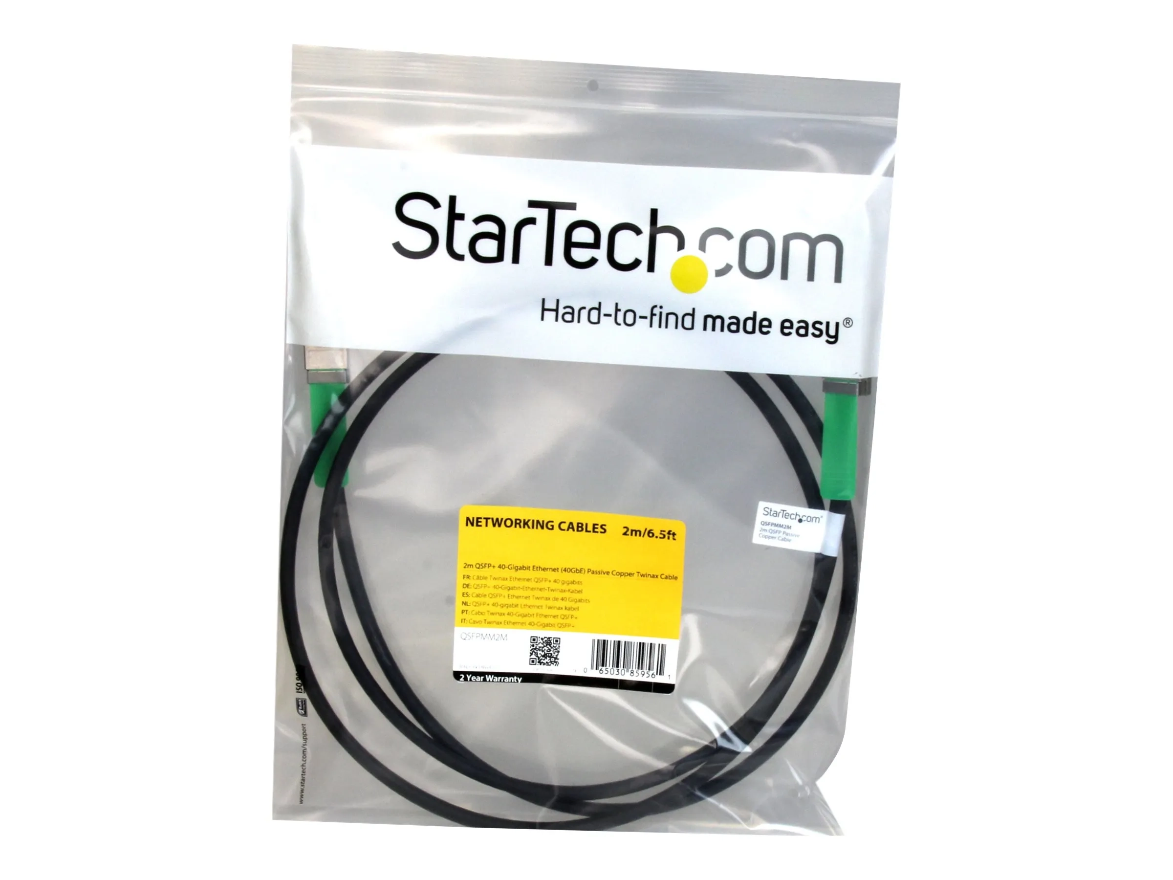 StarTech.com Câble réseau passif QSFP+ 40 Gigabit Ethernet à connexion directe twinax en cuivre de 2m
